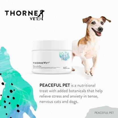 ThorneVet Peaceful Pet Calming Supplement for Dogs & Cats - Powder with Calming Nutrients & Botanicals to Support a Healthy Nervous System - with Amino Acids & Vitamins - 90 Scoops