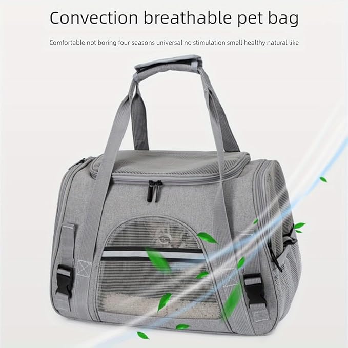 Cat Carriers, Dog Carriers, Pet Carriers – Airline-Approved Soft-Sided Bag for Cats & Small Dogs (Up to 15 lb), Foldable, Breathable Mesh, Privacy Cover, Washable & Lightweight