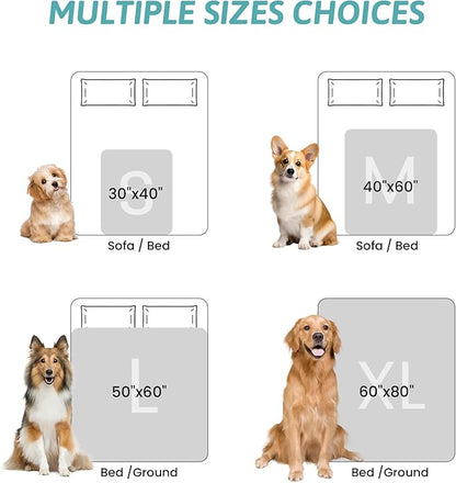 COZY KISS Waterproof Pet Blanket, Ultra Soft Luxury Faux Fur Throw Blanket for Couch, Cozy Warm Plush Blanket for Sofa Bedroom Living Room, Liquid Pee Proof for Large Dog or Cat, 40x60 inch, Cream