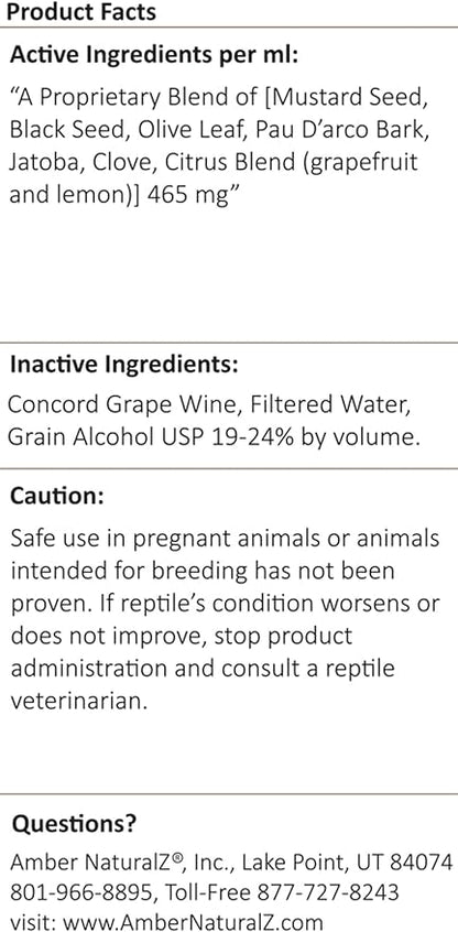 AMBER NATURALZ Reptaid XL Herbal Supplement for Large Reptiles | Herbal Pet Supplement for Immune Support | for Reptiles Above 250g | 1 Fluid Ounce Glass Bottle | Manufactured in The USA
