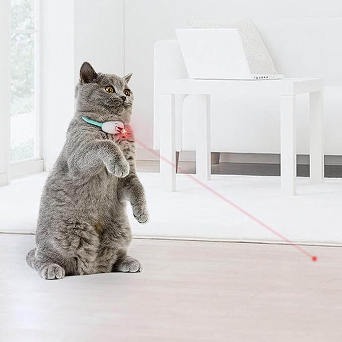 Automatic Cat Laser Toys, Funny Interactive Cat Toys with LED Light, 2026 Upgraded Wearable Electronic Collar for Kitten (C)