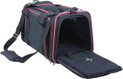 EliteField Expandable Soft Pet Carrier (3 Year Warranty, Airline Approved), Multiple Sizes and Colors Available (20" L x 12" W x 11" H, Black)