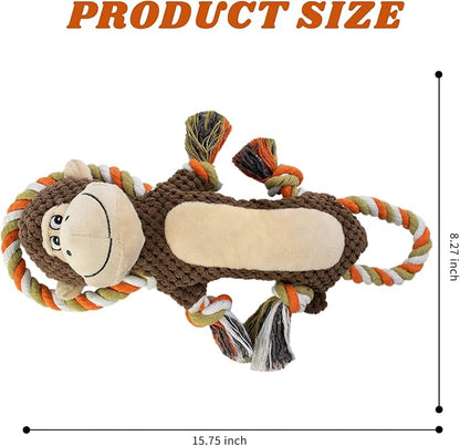 Squeaky Monkey Dog Toys for Large Dogs,Dog Monkey Toy,Dog chew Toys, Interactive Toys, Stuffed Plush Puppy Toy with Crinkle Paper for Small, Middle,Big Dogs, Monkey Dog Toy,Dog Toy Monkey