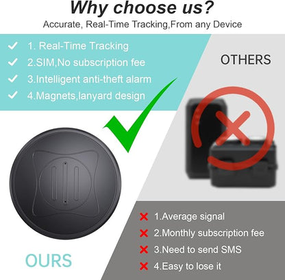 Mini GPS Tracker for Vehicles: Tracker Device for Vehicles Hidden No Subscription No Monthly Fee Car Tracker Device Magnetic Real-Time Tracking (GF10-09)