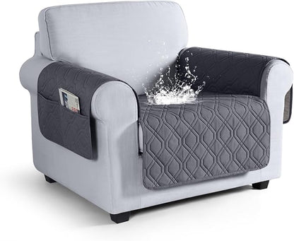 VANSOFY Couch Cover, Waterproof Sofa Covers Washable Slipcover Furniture Protector Couch Seat Covers Non-Slip Couch Cover for Dogs, Pets(Chair, Dark Gray)