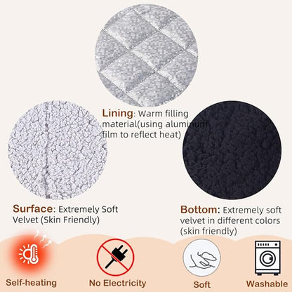 Self Heated Dog Mat Advanced Extra Warm Thermal Pet Pad for Indoor Outdoor Pets with Removable Cover Non-Slip Bottom Washable Non Electric Self Warming Dog Bed,Grey 27 * 35inch