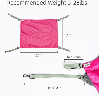 2 Pieces Cat Hammock, Breathable Indoor Pet Bed, Washable Soft Outdoor Cat Mat, Waterproof Cooling Kittens Pad for Cage, Hanging Hammock with Adjustable Straps for Cats (Large, BlueRed)