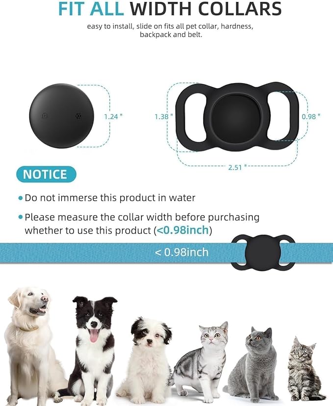 GPS Tracker for Dogs (2 Pack), Mini GPS Cat Tracker, Smart Pet Activity Tracker (iOS Only), No Monthly Fee, Compatible with Apple Find My, Anti-Lost, Finder Tag for Vehicles/Pets/Items/Kids