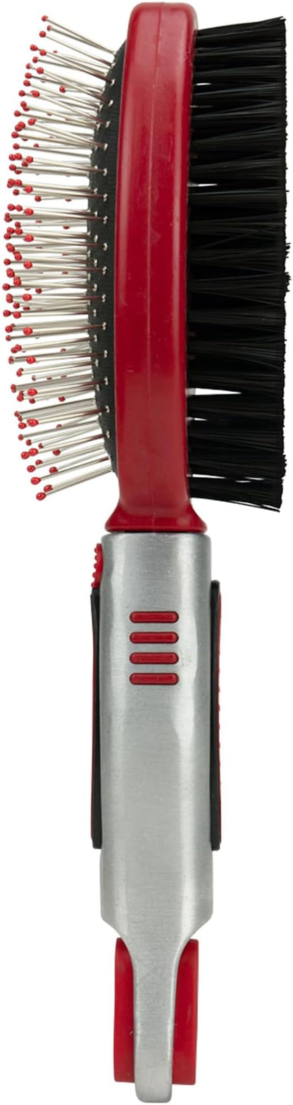 CHI for Dogs Double Sided Pin and Bristle Grooming Brush, 2 in 1 Dog Grooming Brush for Detangling and Smoothing Coats, Removes Loose Hair and Light Tangles, Ergonomic Handle