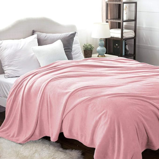 Bedsure GentleSoft Fleece Blankets Queen Size Pink - Valentines Blanket Soft Lightweight Plush Fuzzy Cozy Luxury Throw Microfiber 90x90 inches