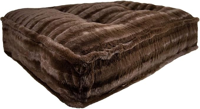 Bessie and Barnie Frosted Willow Extra Plush Shag Faux Fur Luxury Sicilian Rectangle Pet/Dog Bed (Multiple Sizes)