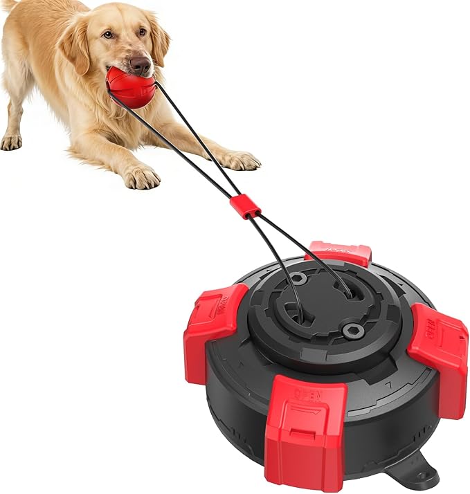Dog Chew Toy, Suction Cup Dog Toy for Aggressive Chewers, 2.68" Interactive Tug Ball, Durable Rope Toy for Medium Large Dogs to Release Energy & Relieve Anxiety