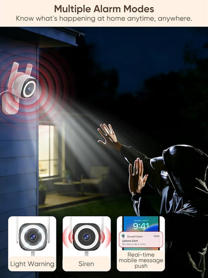 Dual-Antenna Stable 5G WiFi Security Camera, 4X Zoom 2K Outdoor Indoor Camera for Baby/Pet, Home Security WiFi Camera with Color Night Vision, Two-Way Talk, IP66, SD/Cloud Storage (2-Pack)