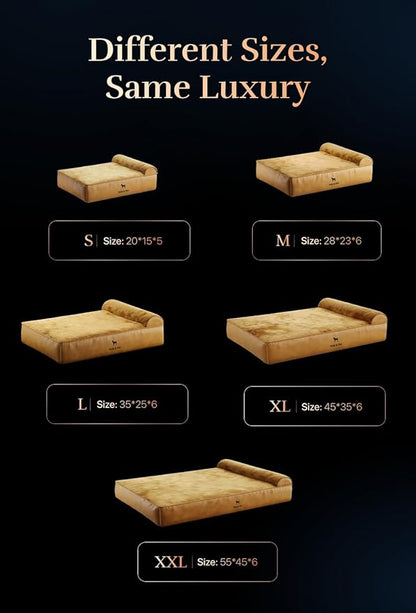 NOAH & PAW XL Dog Bed, 45x35x9.1 Inch, Orthopedic Large Dog Beds, Eggshell Memory Foam Infused with Cooling Gel, Waterproof, Machine Washable, Includes Inner Cover (Velvet Collection)