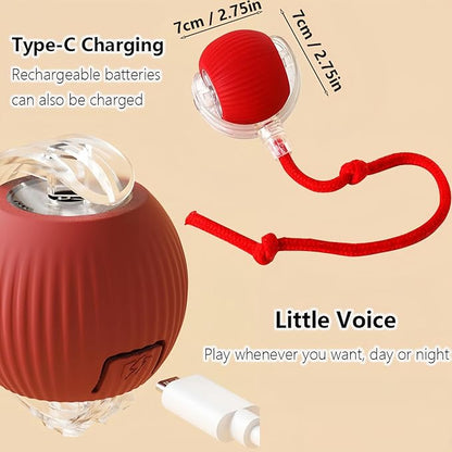 Interactive Rotating Cat Ball Toy, 360 Smart Rolling Ball Electric, Automatic Moving for Cats & Kittens (3 Colors)