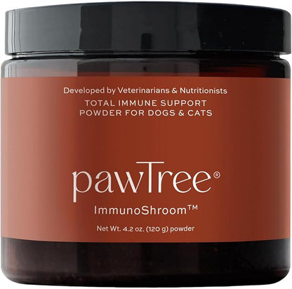 pawTree ImmunoShroom™ Immune System Support Supplement for Dogs & Cats – 5 Medicinal Mushrooms, Colostrum, Turmeric & Antioxidants – Supports Vitality & Cellular Health – Vet-Developed