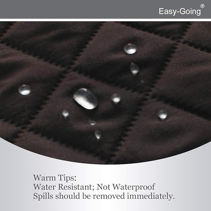 Easy-Going Reversible Oversized Couch Cover for 3 Cushion Couch Sofa Cover for Dogs Water Resistant Furniture Protector Cover with Foam Sticks for Pet (Oversized Sofa, Chocolate/Beige)