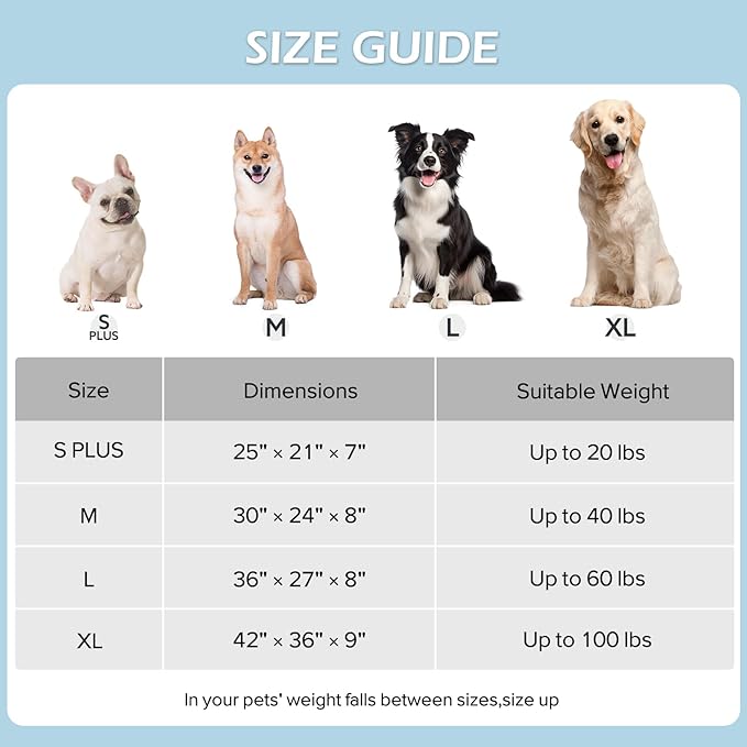 JOEJOY Cute Dog Bed Medium Size Dog, Rectangle Soft Furry Dog Beds for Large Medium Dogs, Washable Orthopedic Pet Bed with Removable Zipper Cover, Blue