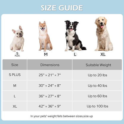 JOEJOY Large Dog Beds Large Sized Dog, Rectangle Washable Orthopedic Pet Bed with Removable Zipper Cover, Cute Soft Calming Puppy Pet Bed with Jacquard Shaggy Plush & Non Skid Bottom