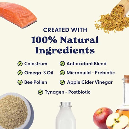 Origin Labs Allergy and Immune Support Supplement, Omega 3 Fish Oil, Bee Pollen, Colostrum, Probiotics, Prebiotics for Gut Health, Skin and Coat Health, Antioxidants, Turkey Flavor, 90 Soft Chews