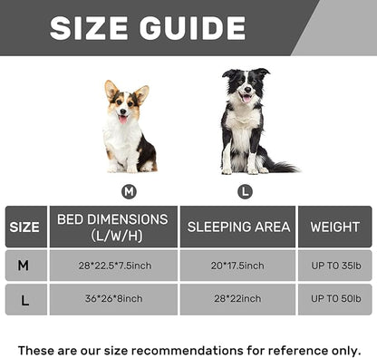 Hollypet Orthopedic Dog Bed for Large Dogs, Supportive Foam Dog Pet Couch with Removable Washable Cover and Non-Slip Bottom, Waterproof Lining Pet Sofa Bed, Khaki, L (36 * 26 * 8)