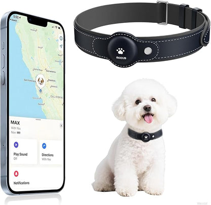 GPS Tracker for Dogs, 2 in 1 Smart Pet Collar (Only iOS), No Monthly Fee Waterproof Dog Collar with Real-time Tracking, Anti-Lost, 365-Day Long Battery GPS Tracker for All Sized Dogs(Locator Included)