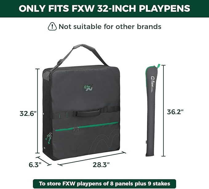FXW Specialized Dog Playpen Storage Bag (Not Suitable for Other Brands), Designed for RV Trips, Fits 32" H 8 Panels and 9 Stakes, 1 Pack│Patented