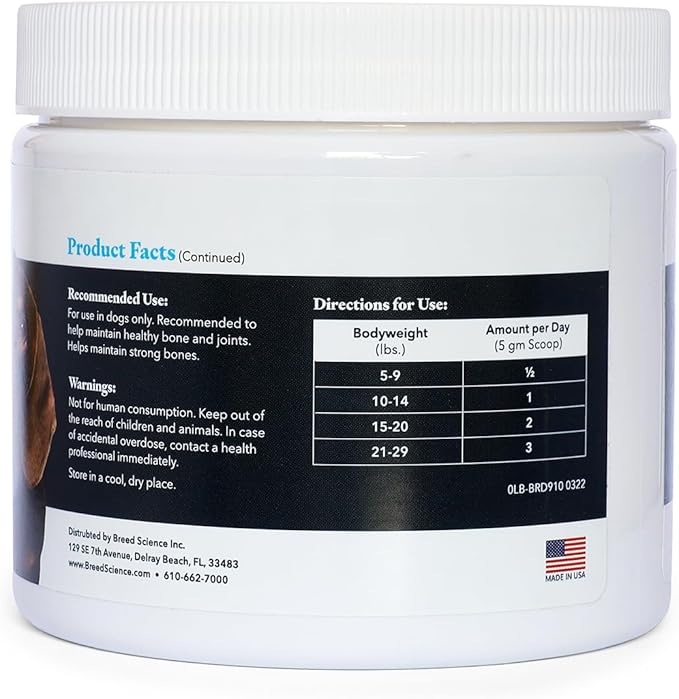 Hip and Joint Food Supplement for Dogs, Small Breeds- Glucosamine and Chondroitin Powder with Green Lipped Mussel - Pain, Inflammation Relief with Vitamins - Senior Health Supplies for Arthritis