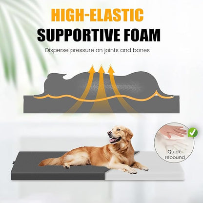 Dog Car Bed for Back Seat Cover, Supportive Foam Pet Mat Cushion for Car Backseat Extender with Removable Cover, Large Size for SUV & Truck, Easy Clean, Extra Large
