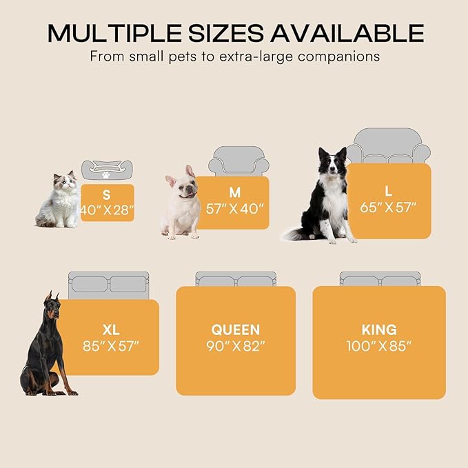 Luciphia Waterproof Pet Blankets for Couch Sofa Bed Cover Liquid Pee Proof Washable Soft Fluffy Large Dog Blanket Reversible Furniture Protection Paw Grey Small（40" x 28"）