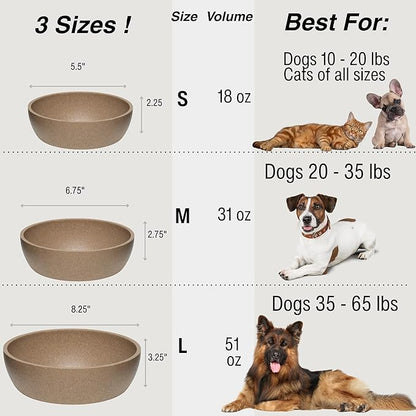 Loving Pets - Dolce Bamboo - Eco-Friendly Pet Bowls & Dishes for Dog, Cats, Puppy Food and Water Bowl -Sustainable and Dishwasher Safe, Made with Real Bamboo (Medium, Coffee-Brown)