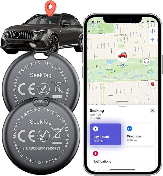 GPS Android Air Tracker Tags Device for Car and Vehicles,2 Year Battery Life & 2pcs Hidden Magnetic case,Trackers for Tracking Vehicle,2pcs GPS Tracker,No Monthly Fee for Android and iPhone