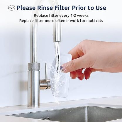 12+6 Pack Compatible with ORSDA Cat Water Fountain Filters for D30 67oz/2L Automatic Stainless Steel Cat Fountain, 12 Replacement Water Filters + 6 Pre-Filter Sponges