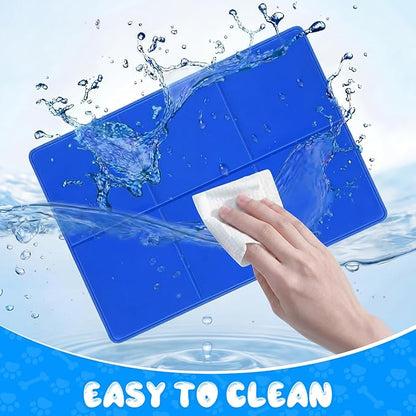 Drydiet 4 Pack Dog Cooling Mat - 23'' X 35'' Solid Gel Self Cooling Mat with Storage Bag Pressure Activated No Refrigeration or Electricity Needed Pet Pad for Dogs & Cats Kennels, Crates, Beds