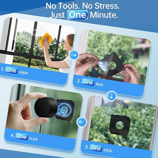 4MP 2K Window Security Camera, 5G & 2.4GHz WiFi Indoor Camera Wireless, Blacklight Color Night Vision Monitor Outside Window Cam Mount Glass, 24/7 Recording AI Motion Detection, Quick Magnetic Install
