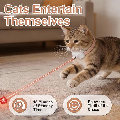 Walfront Interactive Cat Toy - USB Rechargeable Red Dot Chase Toy for Indoor Cats, Adjustable Height 9.1–13.4in, 2 Modes, Fun for Adult Cats