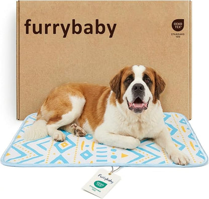 Dog Cooling Mat for Dogs & Cats, Soft Breathable Cooling Pad for Dog Bed, 43"x32" Self Cooling Crate Mat for Dogs, No Gel Washable Non-Slip Pet Cooling Mat Indoor Outdoor, Bohemia