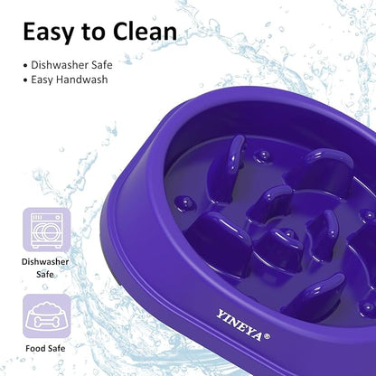 YINEYA Anti-Choking Slow Feeder Dog Bowls Small Size Dog, Slow Feeder Cat Bowl, Supplies and Puzzle for Pet