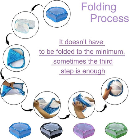 Small Animal Playpen with Zippered Mesh Cover - Portable Foldable Chicken Brooder Box, Indoor Outdoor Enclosure for Guinea Pigs, Bunny, Rabbits, Ferrets, Chinchillas, Kittens (Pink)