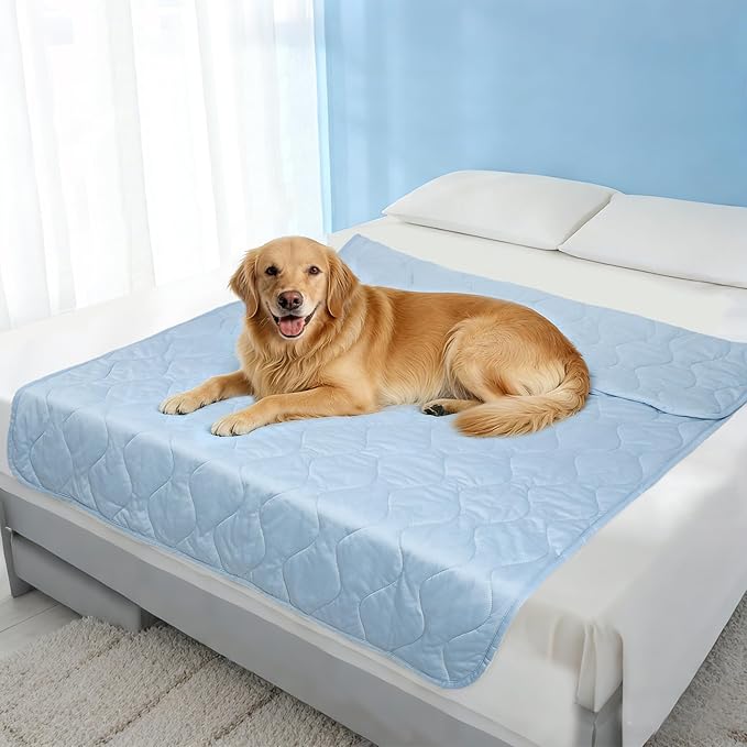 Cooling Blanket for Dogs - Q-MAX>0.4, Lightweight Pet Throw Blanket Furniture Protector, Breathable Fill and Soft Washable Cooling Mat for Summer, Light Blue, 60x80