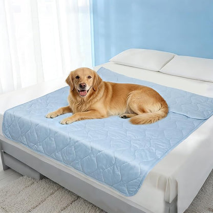 Cooling Blanket for Dogs - Q-MAX>0.4, Lightweight Pet Throw Blanket Furniture Protector, Breathable Fill and Soft Washable Cooling Mat for Summer, Light Blue, 60x80