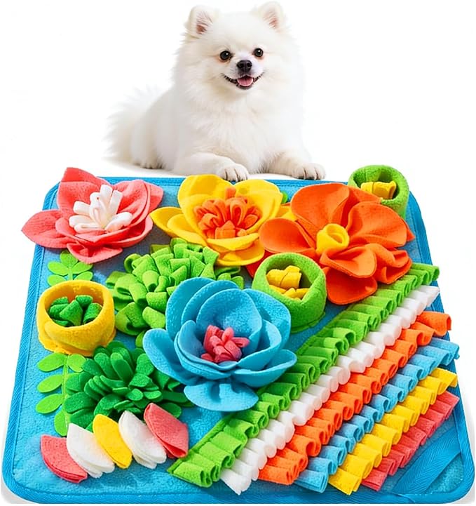 AMIR Snuffle Mat for Dogs, Sniff Mat for Dogs, Slow Feeding Mat, Dog Snuffle Mat Encourages Natural Foraging Skills, Slow Eating, Help Stress Relief and Training, Dog Puzzle Toys, 15 inch