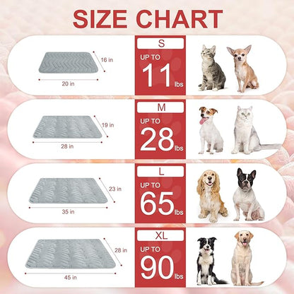 BEAUTYZOO Self Warming Cat Bed Mat, Self Heating Dog Pad for Indoor Outdoor Pet House, Heated Thermal Warmer Cat Blanket for Kitten Puppy Washable Non-Slip Chew Proof, 2 Pack 16 x 20 Inches Light Grey