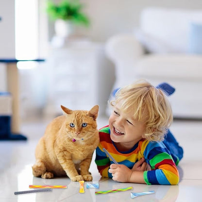 Andiker Multi-Colored Cat Toy Set - 20pcs Nylon Mesh Spring Toys for Indoor Cats to Chase, Bite & Pounce