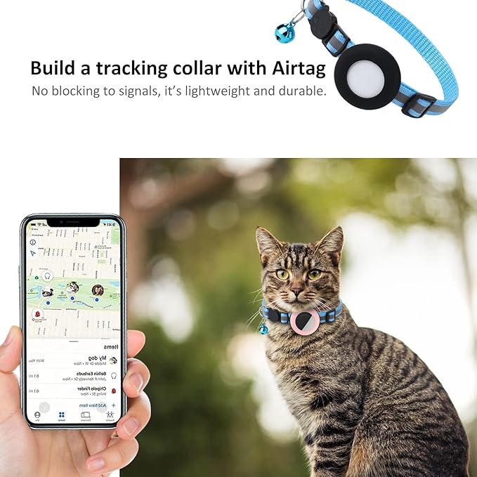 2022 Airtag Cat Collar Holder, Small AirTag Compatible Case - 2Pack Waterproof, Available in Pink&Purple