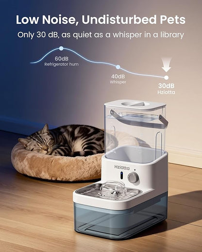 Wastewater Separation Cat Water Fountain No Filter, Stainless Steel Pet Water Fountain with Radar Sensing, Wireless Cat Fountains for Drinking, No Pump, Totally 5.7L, 30db Low Noise