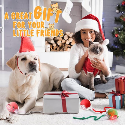 WinnerWhy 6 Pack Interactive Cat Ball Toy 360° Automatic New Interactive Rolling Ball Rechargeable Gifts for Cat Dog Lovers Indoor Exercise Electric Self Rolling Toy Large and Small Puppy Kitten Bulk