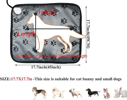 Pet Heating pad Outdoor Small Dog cat Heating pad Heated ped beds for Outside Dogs House Heater Electric Warming pad for Puppies with Timer,Chew Resistant Cord,Easy Clean,Waterproof