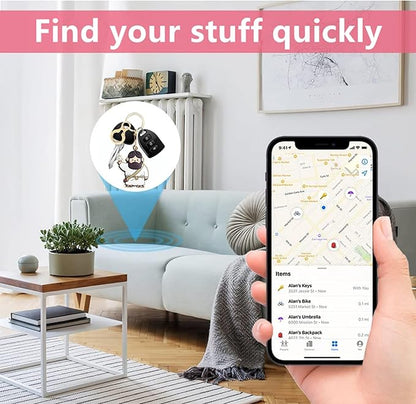 Leather Keychain Holder Case Compatible with AirTag,Cute Protective Cover with Keyring,Anti-Scratch Finder GPS Tracker Case for Wallet Keys,bag,pets,Backpack(D)