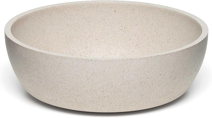 Loving Pets - Dolce Bamboo - Eco-Friendly Pet Bowls & Dishes for Dog, Cats, Puppy Food and Water Bowl -Sustainable and Dishwasher Safe, Made with Real Bamboo (Medium, Oat-Beige)